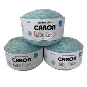 Yarnspirations Caron Baby Cakes Yarn Icy Aqua 8.5 oz 560 Yards Lot of 3